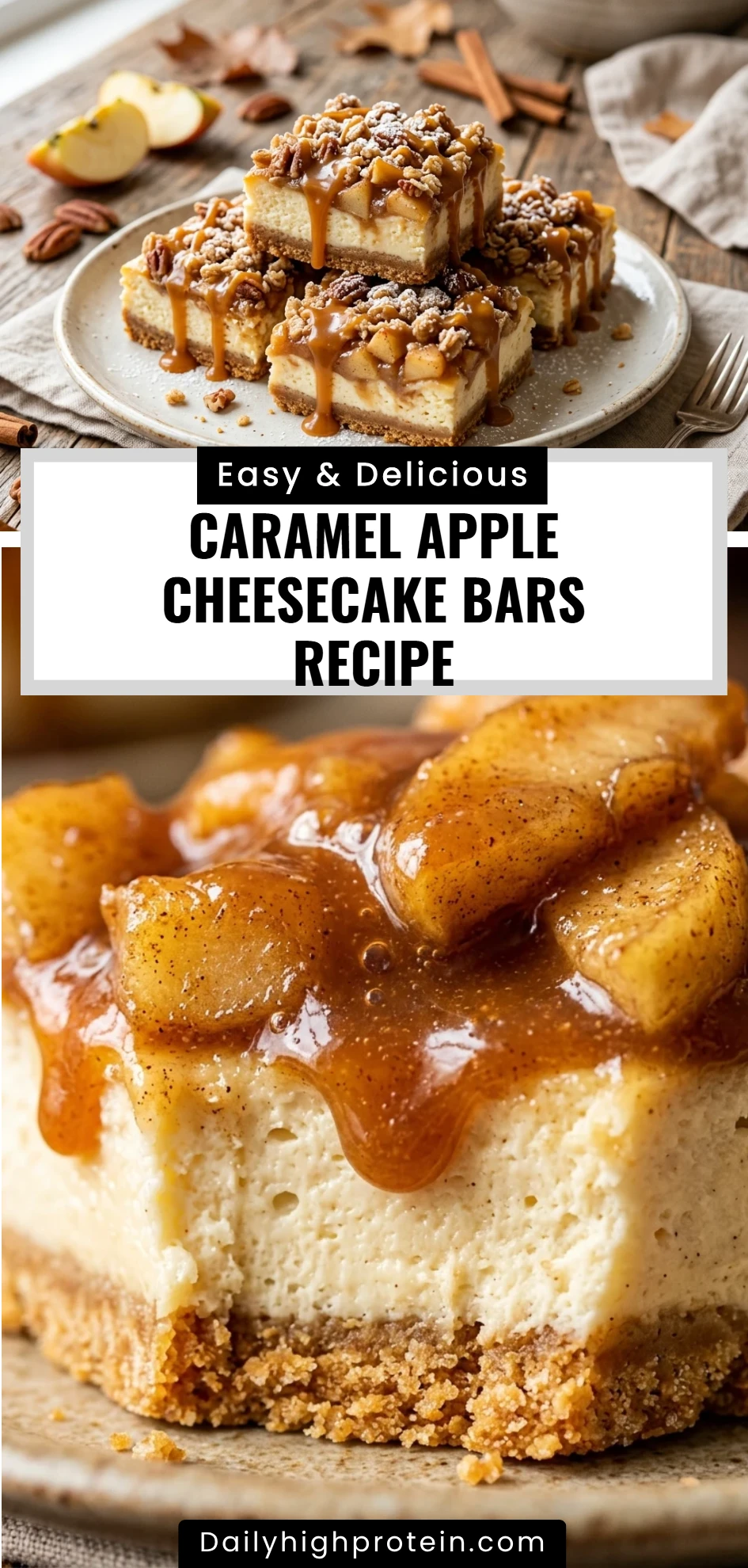 Caramel Apple Cheesecake Bars Recipe