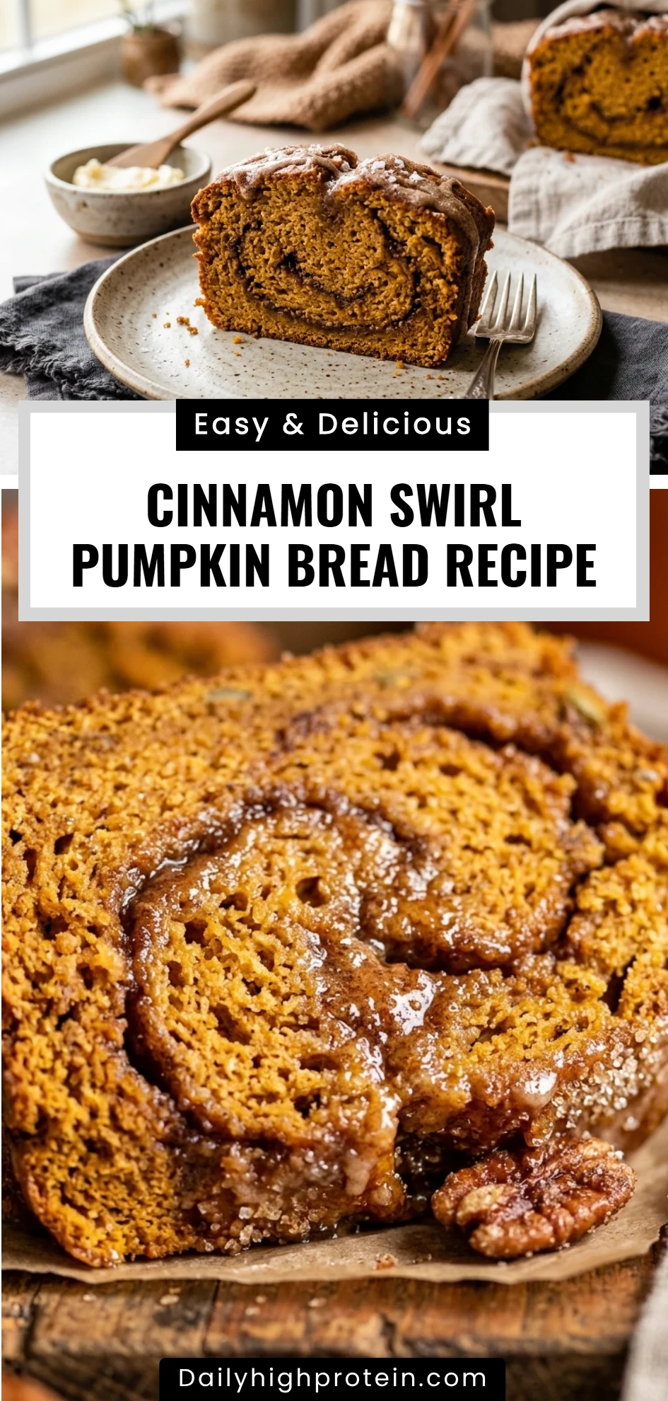 Cinnamon Swirl Pumpkin Bread Recipe