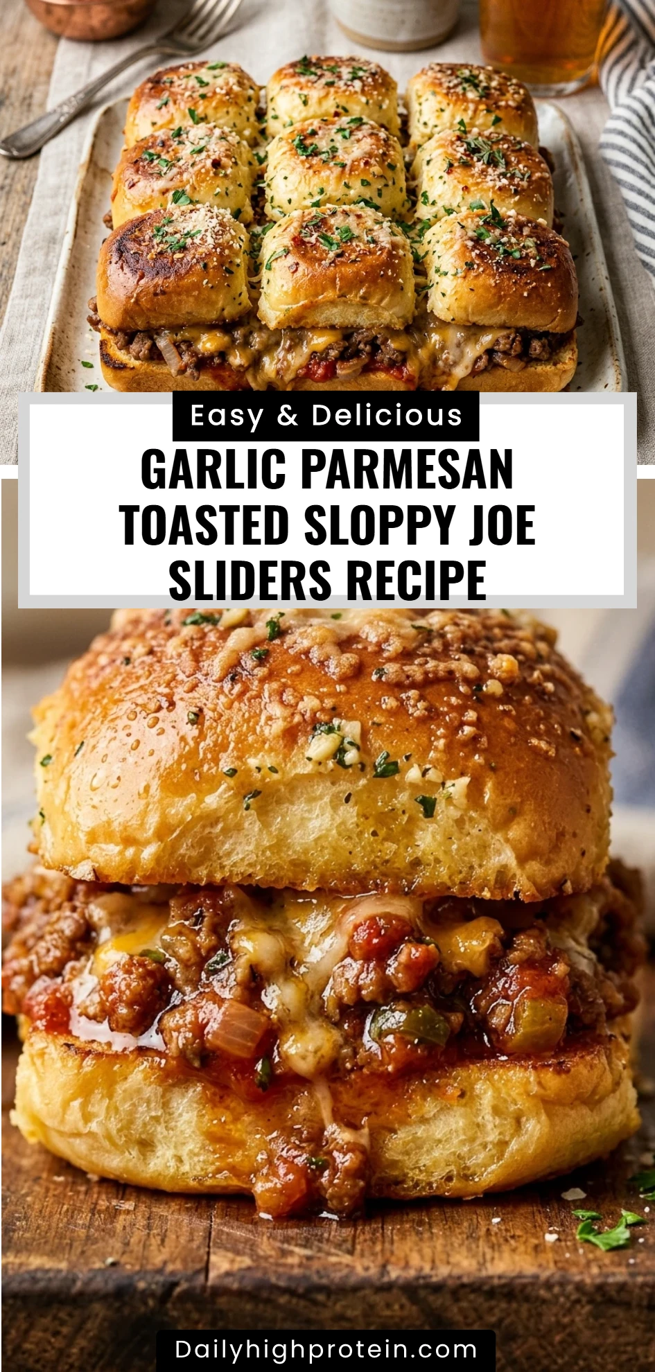Garlic Parmesan Toasted Sloppy Joe Sliders Recipe