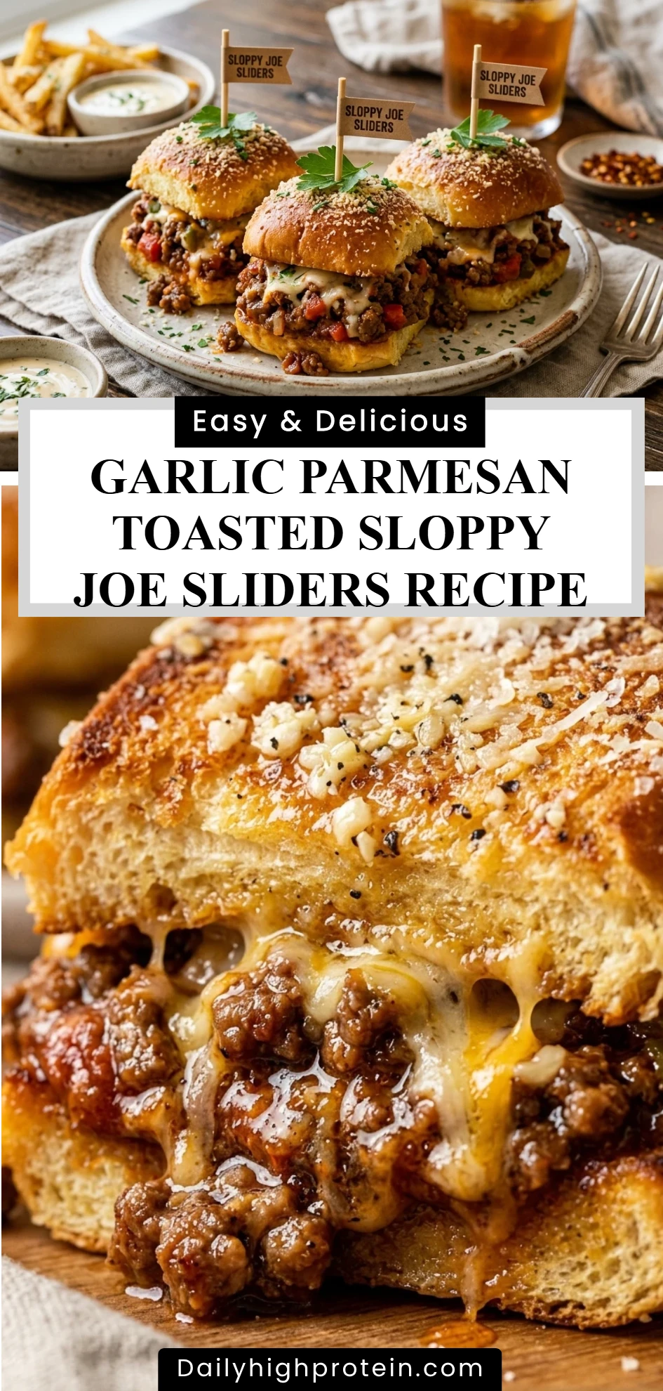 Garlic Parmesan Toasted Sloppy Joe Sliders Recipe
