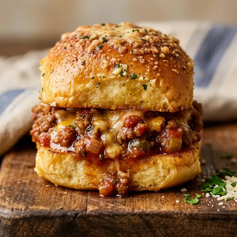 Garlic Parmesan Toasted Sloppy Joe Sliders Recipe