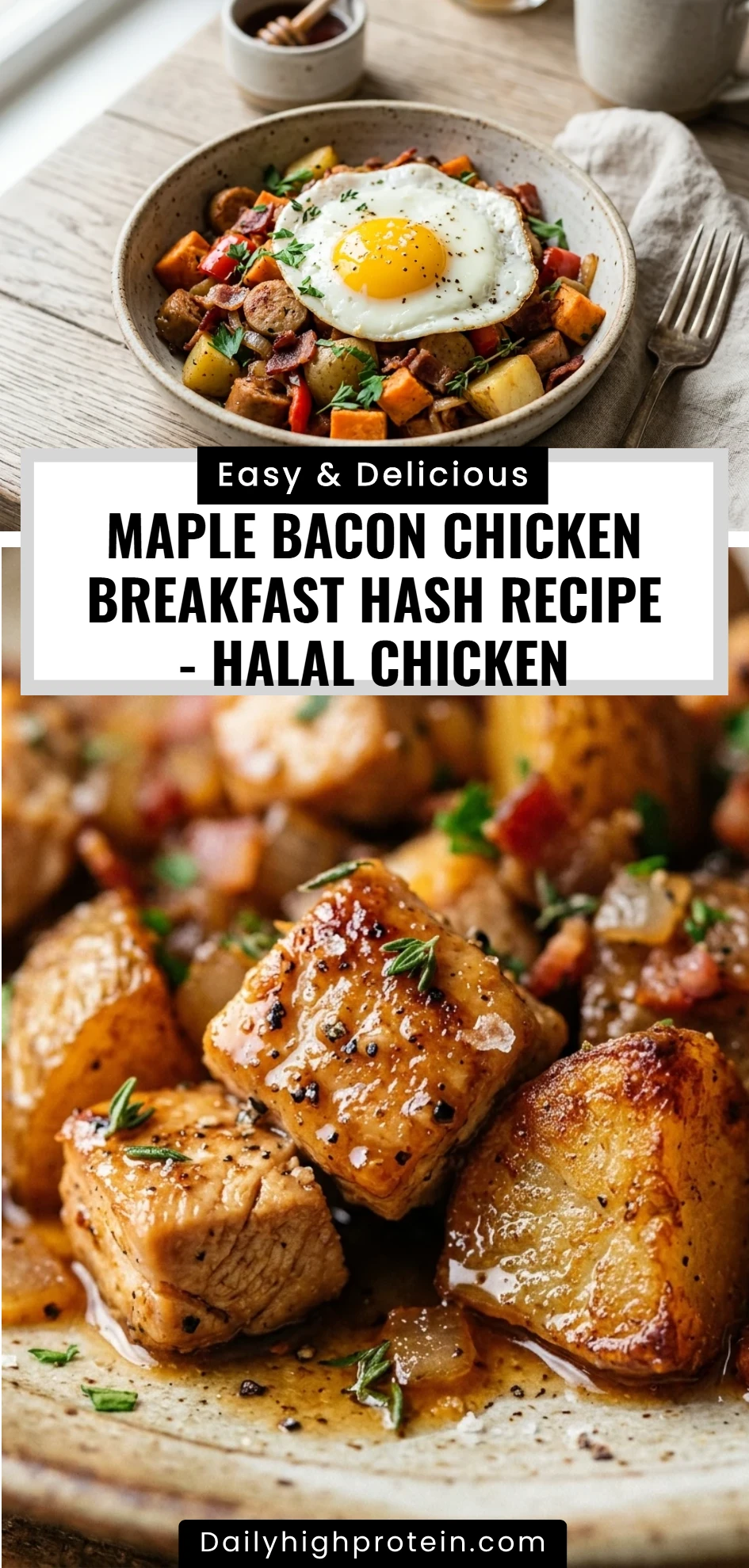 Maple Bacon Chicken Breakfast Hash Recipe - HALAL Chicken
