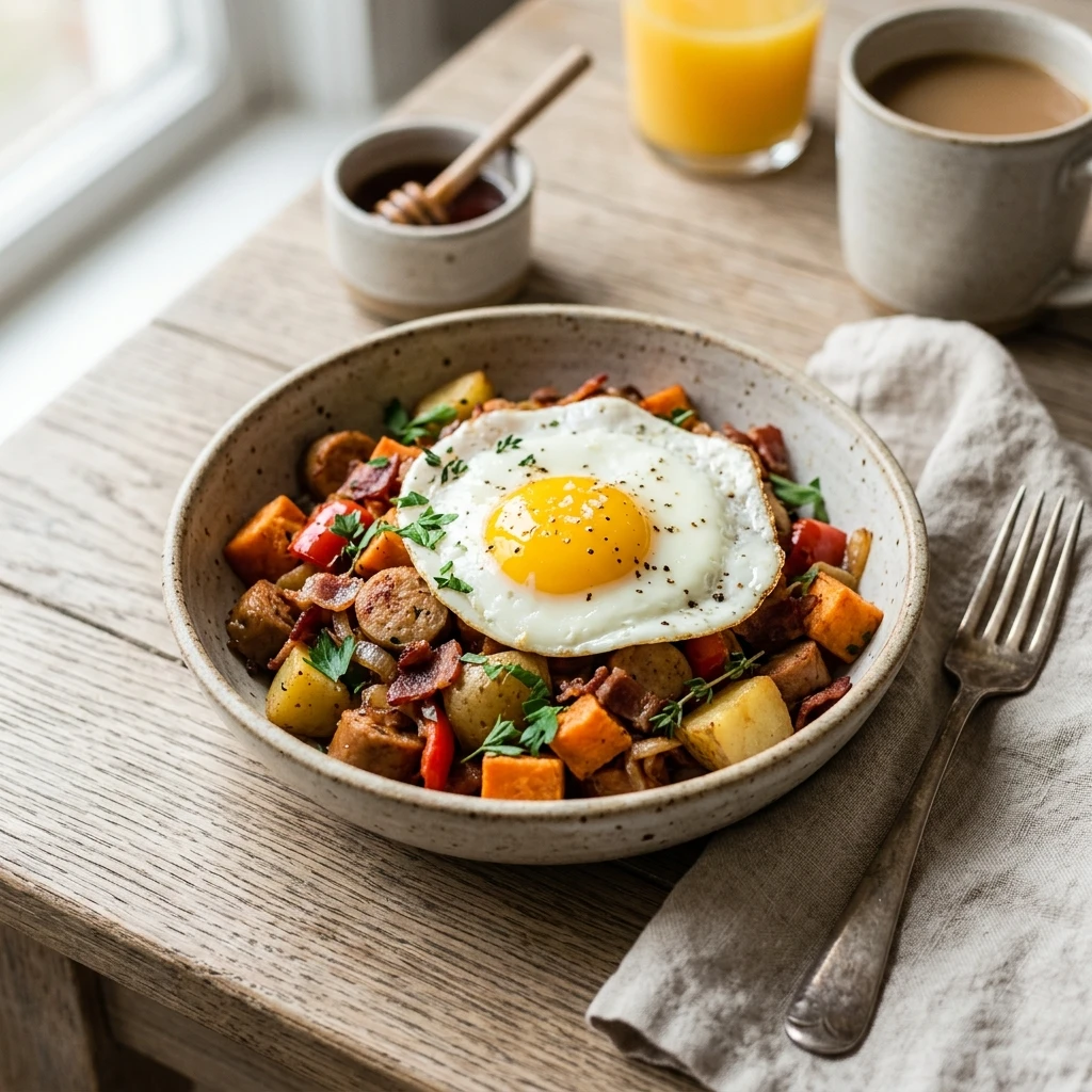 Maple Bacon Chicken Breakfast Hash Recipe - HALAL Chicken