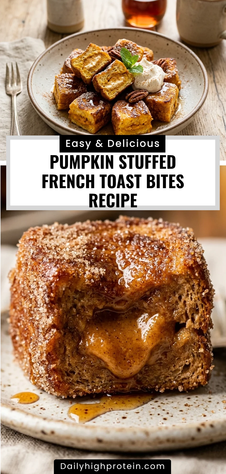 Pumpkin Stuffed French Toast Bites Recipe