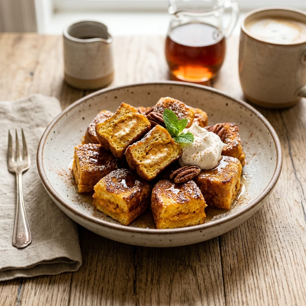 Pumpkin Stuffed French Toast Bites Recipe