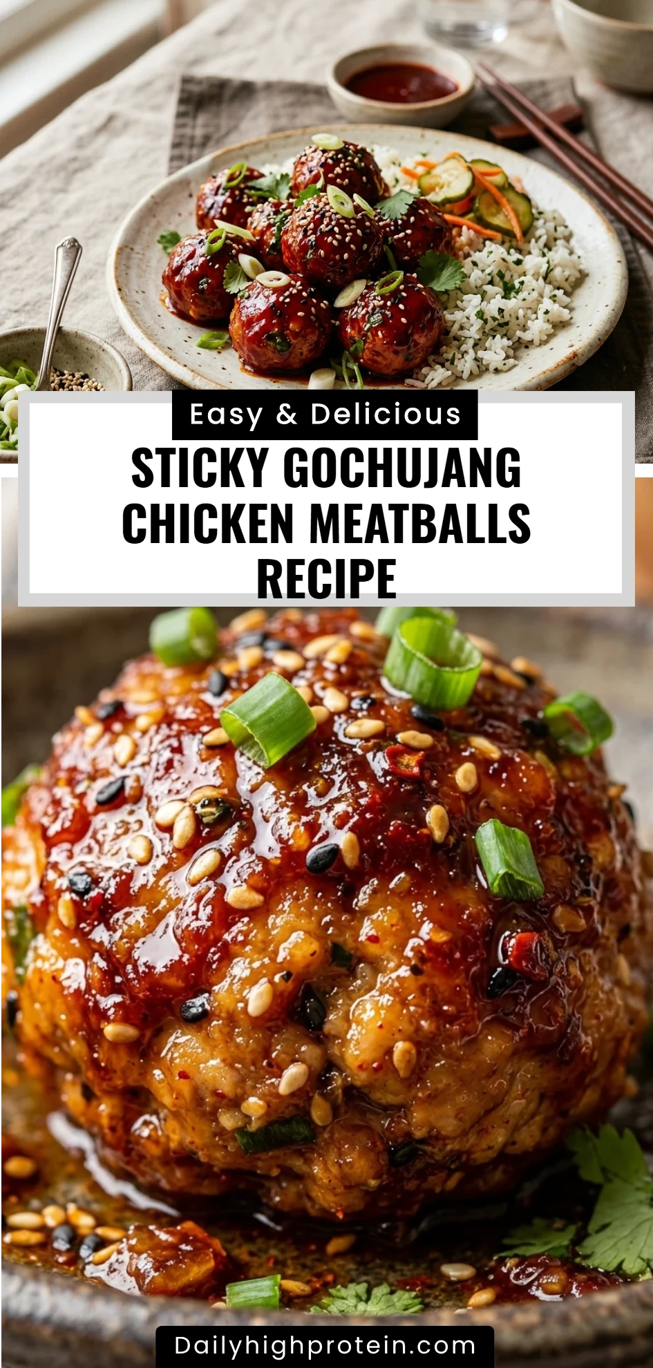 Sticky Gochujang Chicken Meatballs Recipe