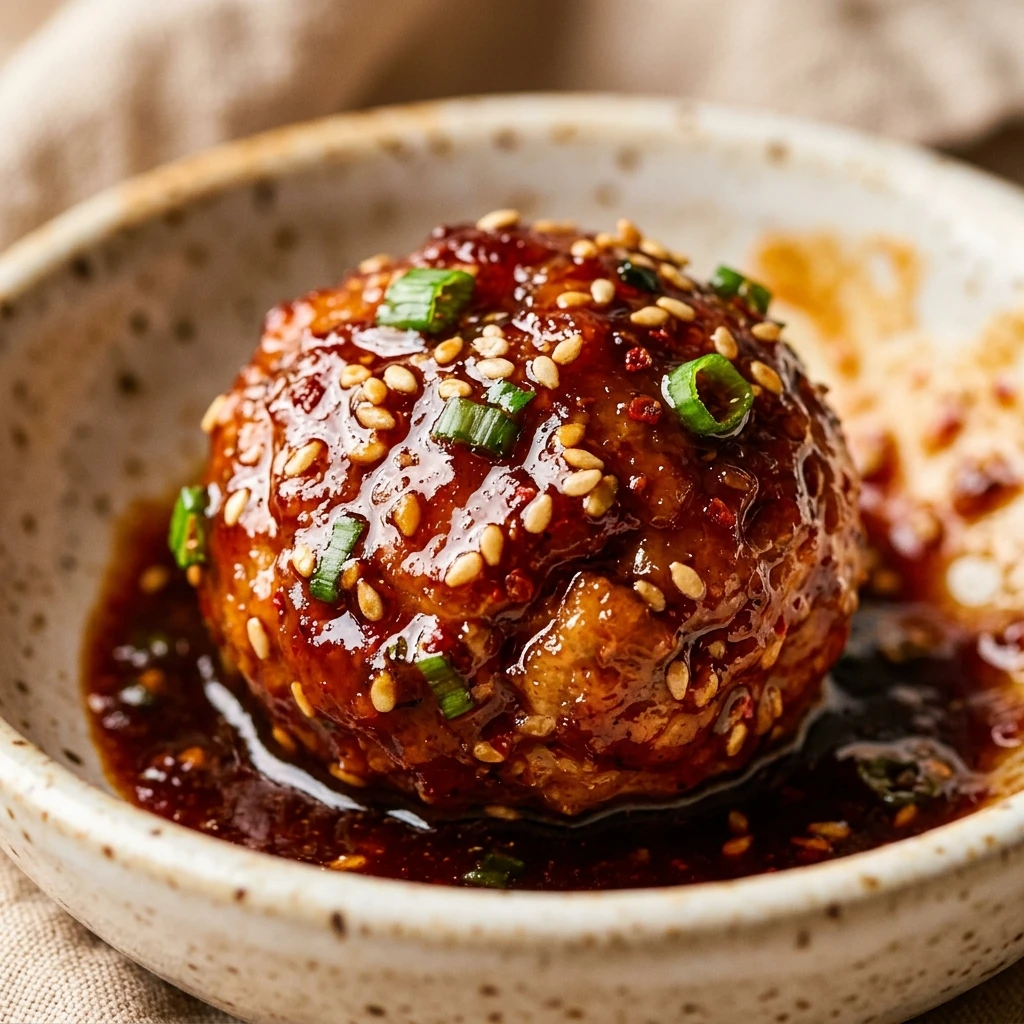 Sticky Gochujang Chicken Meatballs Recipe