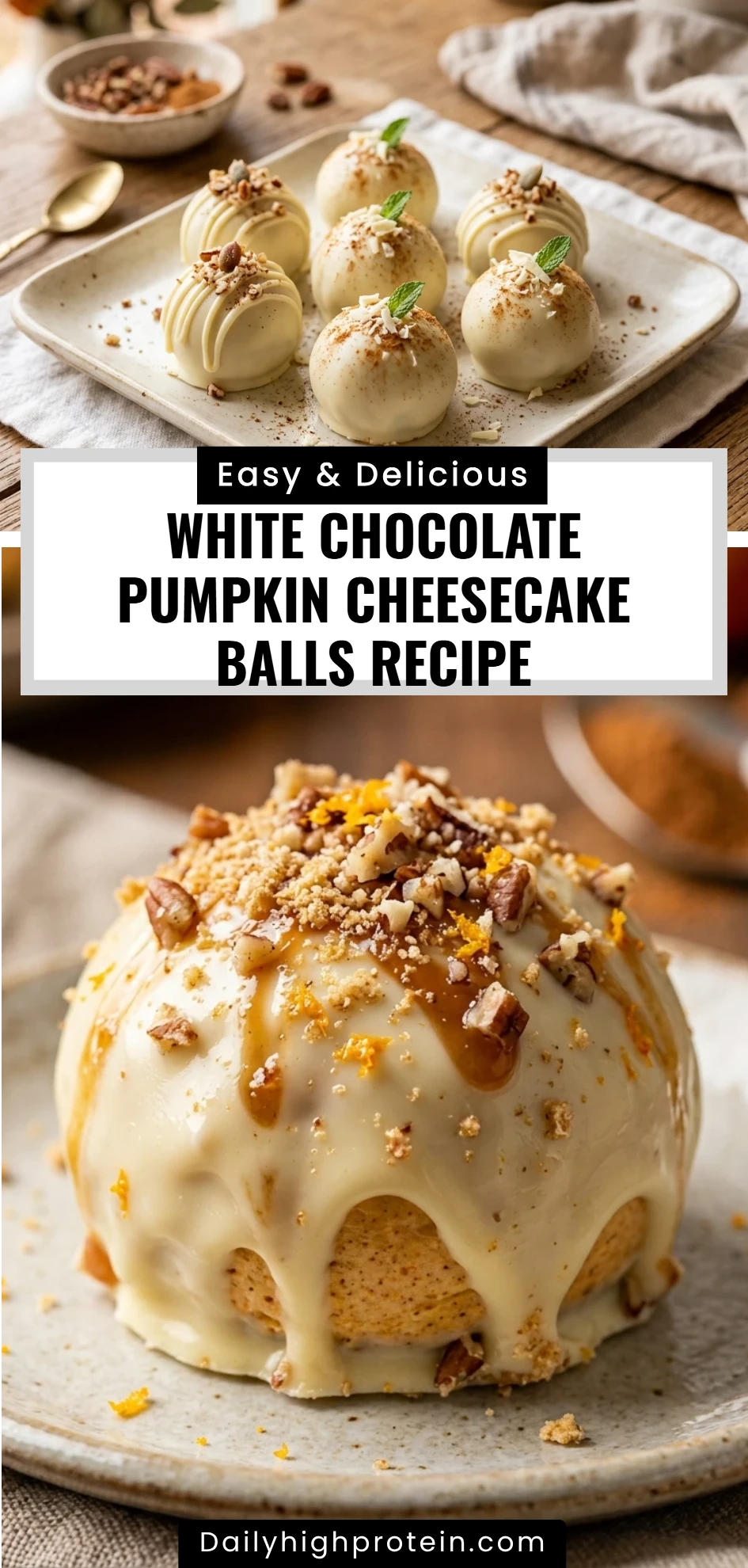 White Chocolate Pumpkin Cheesecake Balls Recipe