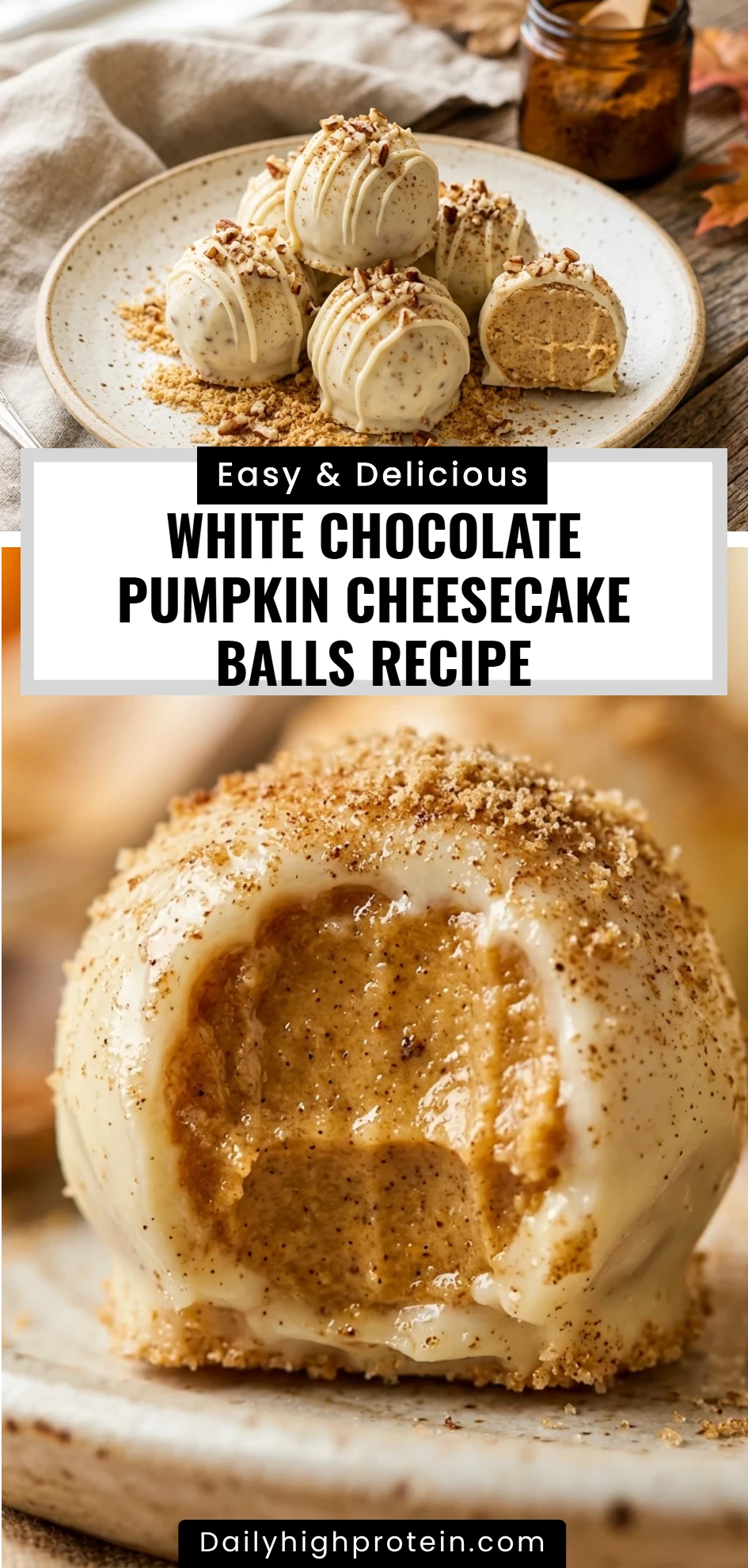 White Chocolate Pumpkin Cheesecake Balls Recipe