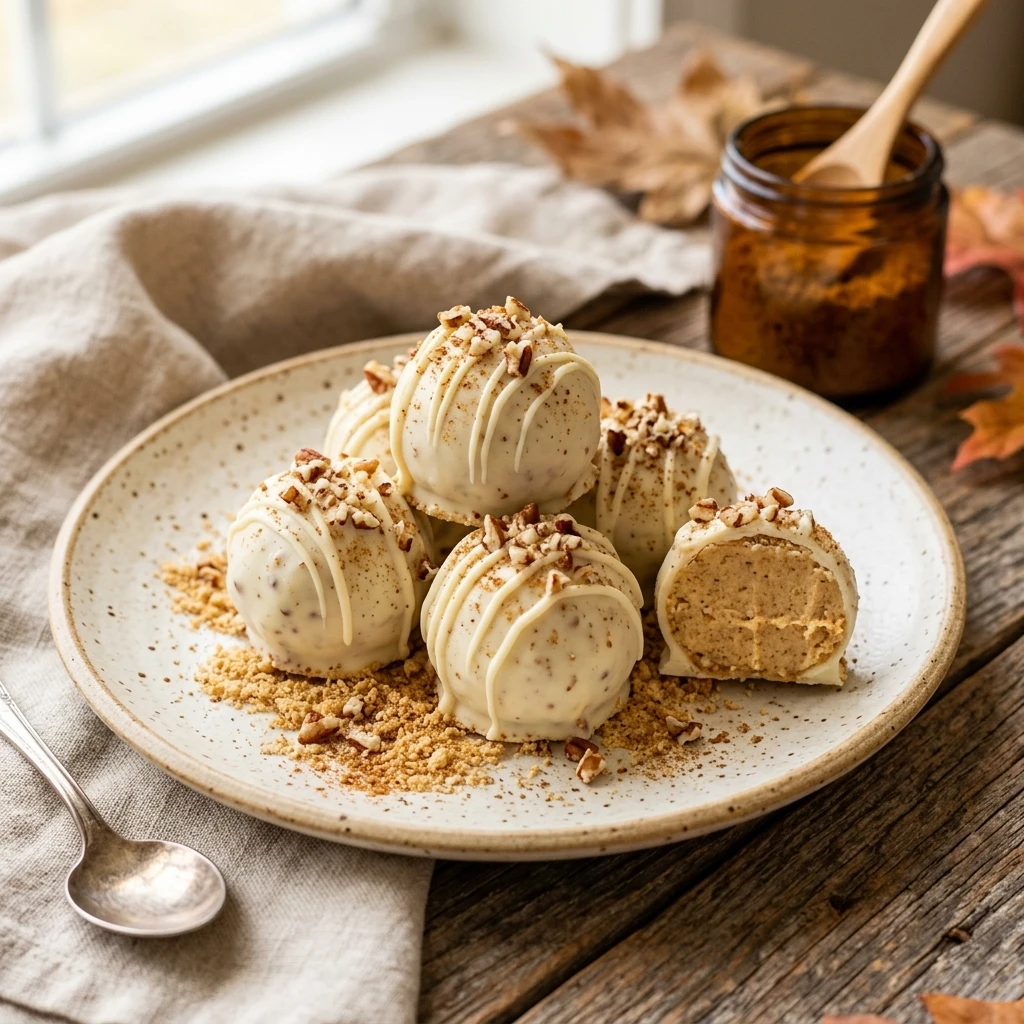 White Chocolate Pumpkin Cheesecake Balls Recipe